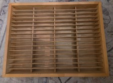 Vtg Nappa Valley Box Company Wood 64 Cassette Tape Storage Rack Wall 19.5x15"