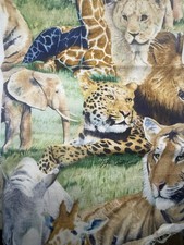 IT'S ZOOLOGICAL Elephant Rhino Giraffe Animal Print Cotton Quilt Fabric SPRINGS