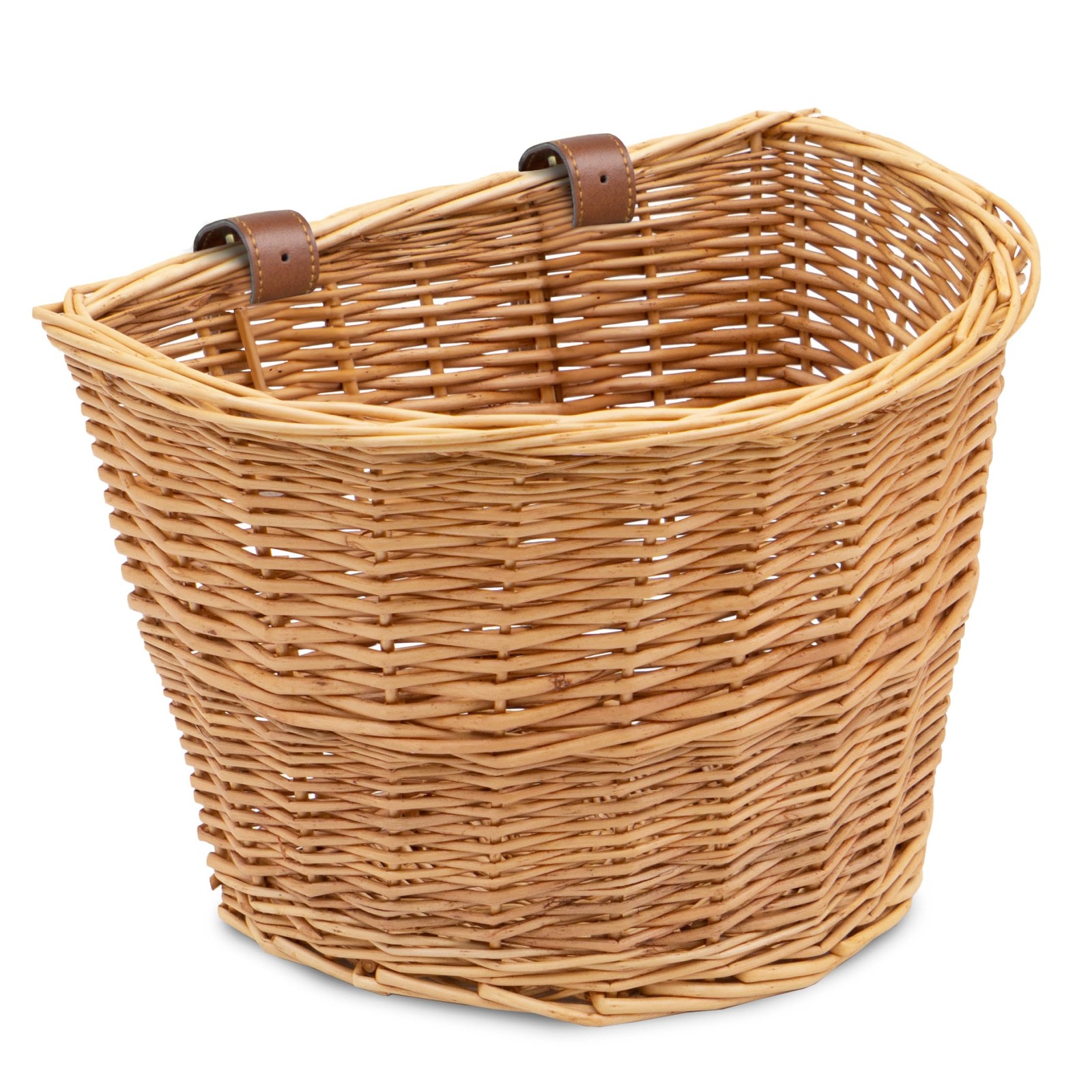 ProSource Wicker Bike Basket Front Cargo for Women 13"L x 10"W x 10"H, Beige 