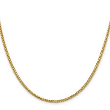 14K Yellow Gold Spiga (wheat) Chain Necklace, 2.35 mm