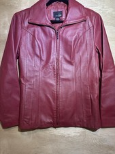 east5th Burgundy Genuine Leather Full Zip Lin...