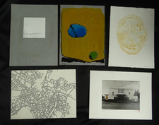 Günther Uecker-Klasse 3 Projekt 5/20 fünf Siebdrucke  Holzkassette Hypo Art 1995