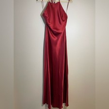 NEW Reformation Jeany Silk Long Dress Backless Formal Sangre Red | Size S