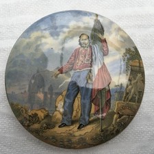 Prattware 'Garibaldi' Victorian pot lid pratt ware potlid c1870-1890