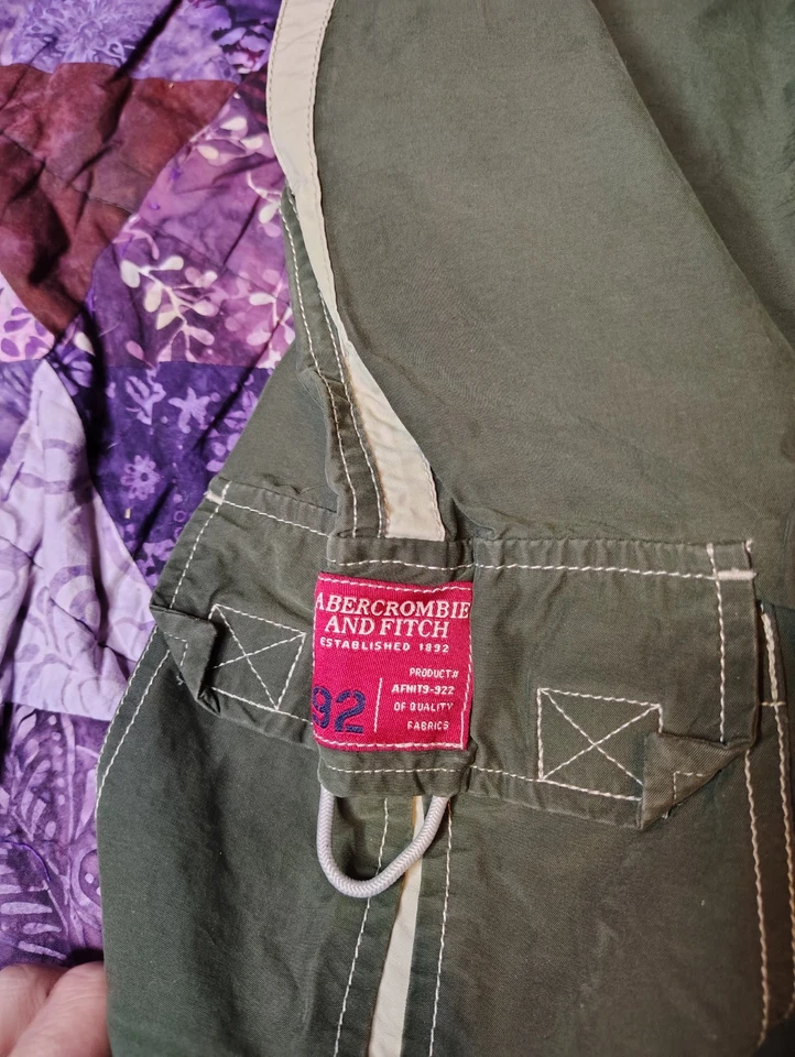 Vintage 90s Abercrombie Fitch Swim Shorts Mens XL Green Long Board Trunks Lined - Image 3 of 4