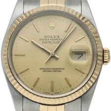 ROLEX Datejust men's watch 16233(R) K18YG/Stainless Steel mensWatch Champagn...