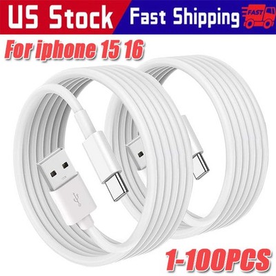 IPhone 16 15 Pro Max Plus USB-A Cable Fast Charger Type C Charging Data lot Cord