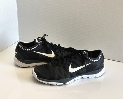 Nike Flex Supreme TR 3 Women's 7.5 Black White Mesh Running Sneakers 683138-001