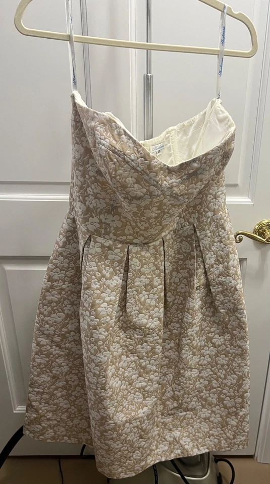 Shoshanna корсет лиф без бретелек чай длина цветочный платье размер 12 - Изображение 3 из 3