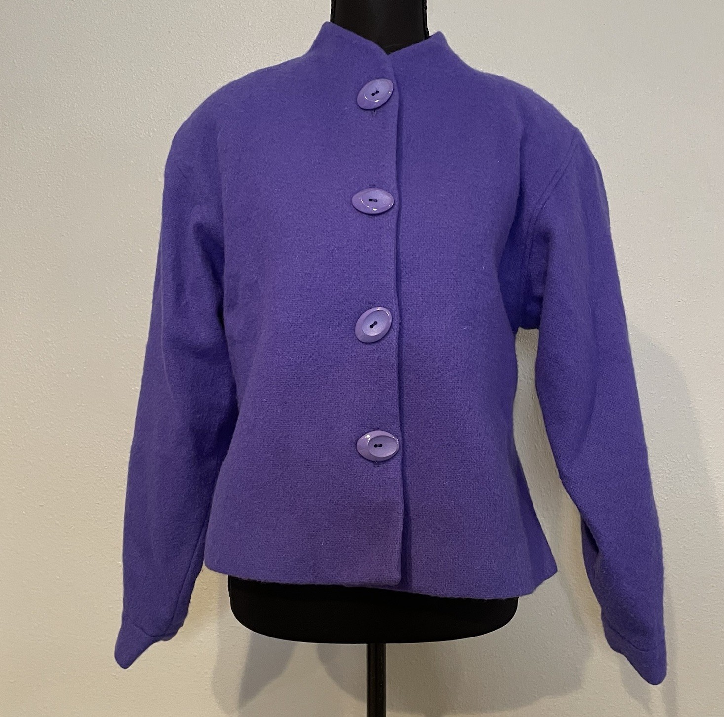 Doncaster Vintage Purple Wool Blazer Jacket Women's Size 4 Classic Button-Up