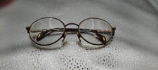 Gucci Vintage Round Oval Tortoise Gold GG Eyeglasses