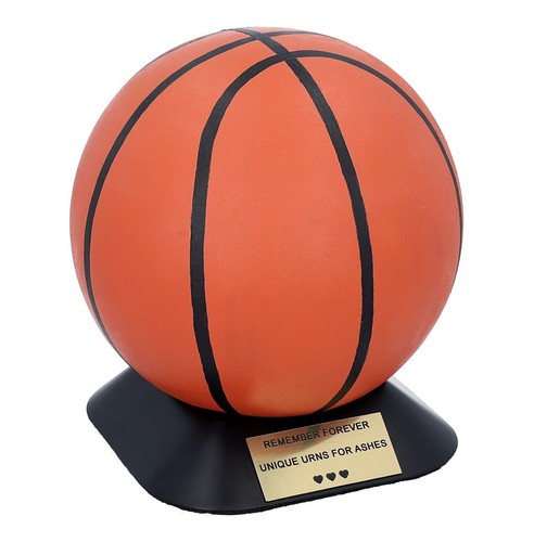 Basketbalvormige urn van roestvrij staal - Afbeelding 1 van 8