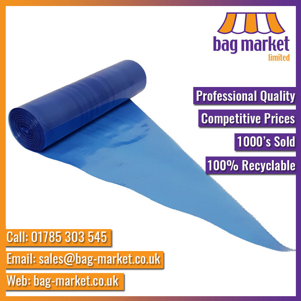 100 x ExLarge 21" Blue Disposable Piping Bags on a Roll Food/Mash