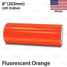 8" Roll Vinyl Pinstriping Pin Stripe Line Tape Sticker 203mm FLUORESCENT ORANGE