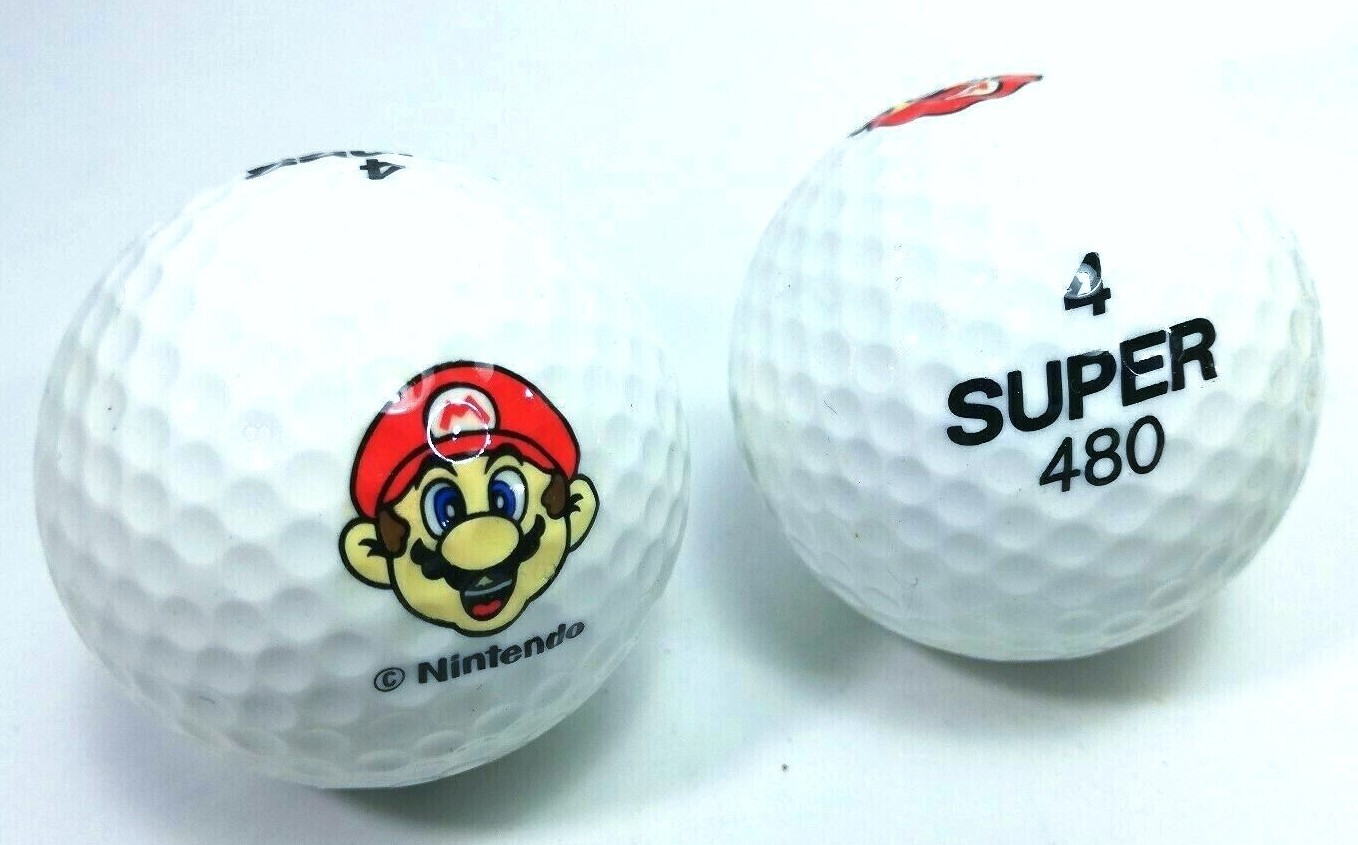 Super Mario World Golf Balls Two Piece Japan Import Retro Vintage NIB RARE NEW