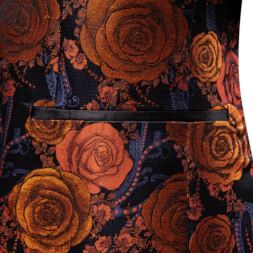 Para Hombres Floral Esmoquin Cena Chaqueta Calce Regular Chal Solapa Paisley Baile de graduación Fiesta Traje - Imagen 142 de 236