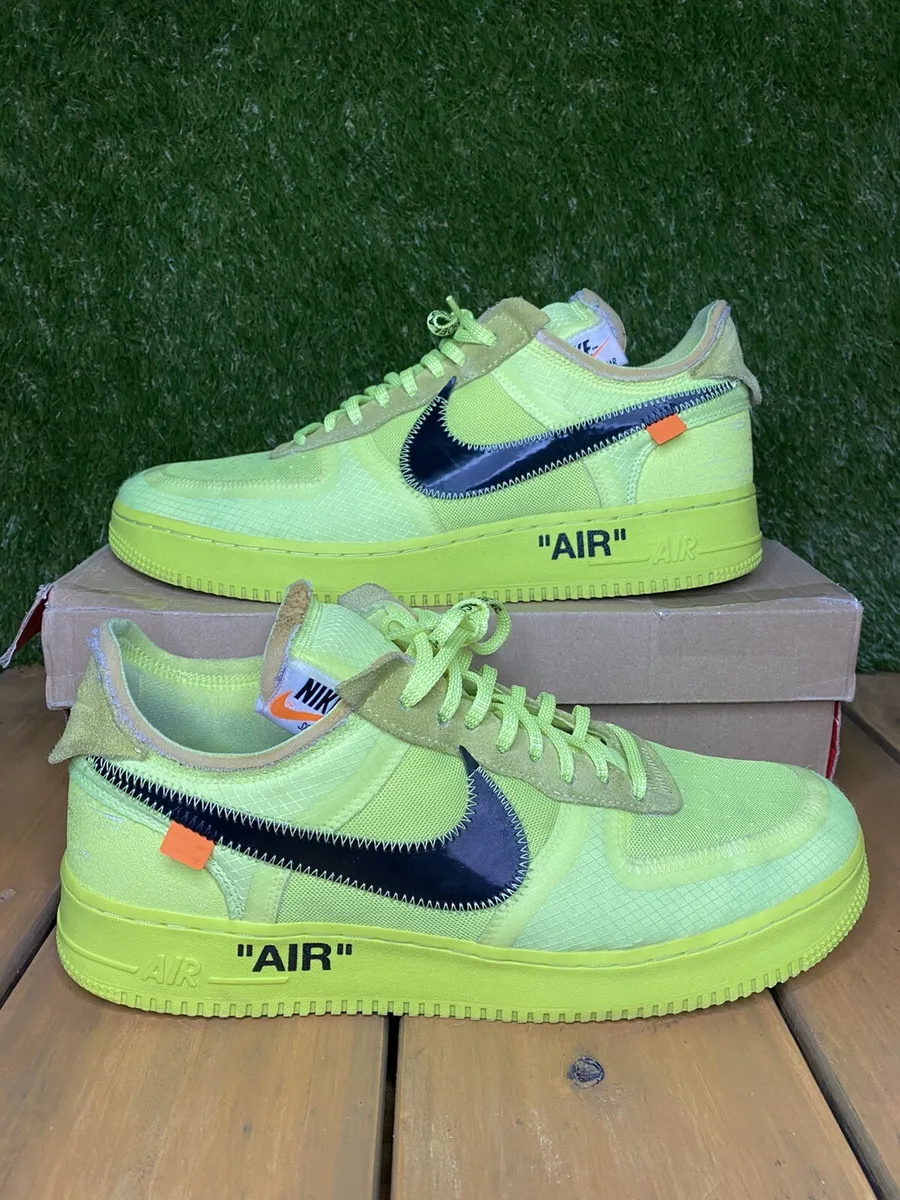 Off White Nike Air Force 1 Low Black + Volt Info