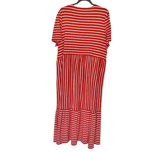 Boden Emma Easy Tiered Jersey Maxi Dress Plus Size 20 22 2X Orange White Casual - Picture 3 of 5