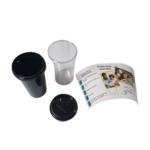 Tazza da viaggio cassetto di plastica design da solo inserto diviso tazza regalo madre padre - Foto 6 di 9