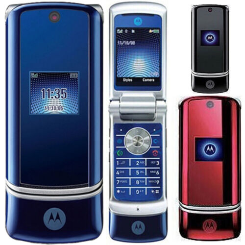 Odblokowany Oryginalny Motorola KRZR K1 2MP MP3 GSM 2G Bluetooth Flip Telefon komórkowy - Zdjęcie 1 z 18