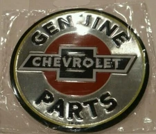 CHEVROLET GENUINE PARTS REFRIGERATOR MAGNET BRUSHED METAL 2.5"
