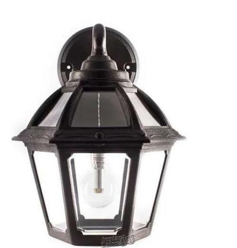 GamaSonic-Polaris 1-Light Black Solar LED Outdoor Wall Mount With GS Light Bulb - Picture 4 of 4