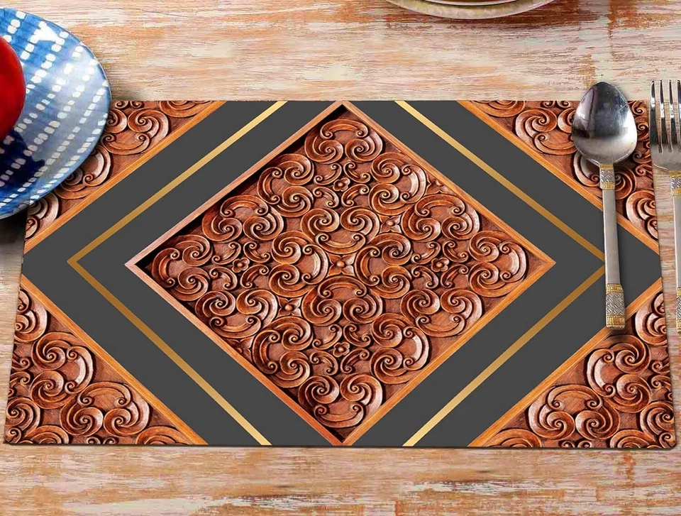 Plastic Dining Table Placemats  Stain Resistant Table Mats, Easy to clean US - Image 2 of 3