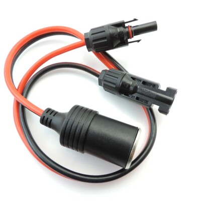 mc4 to cigarette lighter 12awg car cigarette lighter female socket to Solar panel plug connector  cable