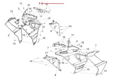 APRILIA RS 660 Right side internal cover fairing plastic RH
