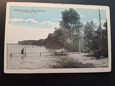Stoughton Wisconsin Nicholl's Point Lake Kegonsa Postcard Circa 1910