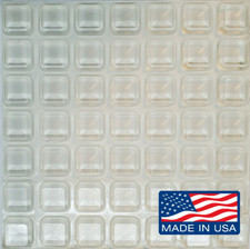 QTY 25 - 3/4" Square Clear Self Stick Pads Rubber Adhesive Bumper Feet USA MADE