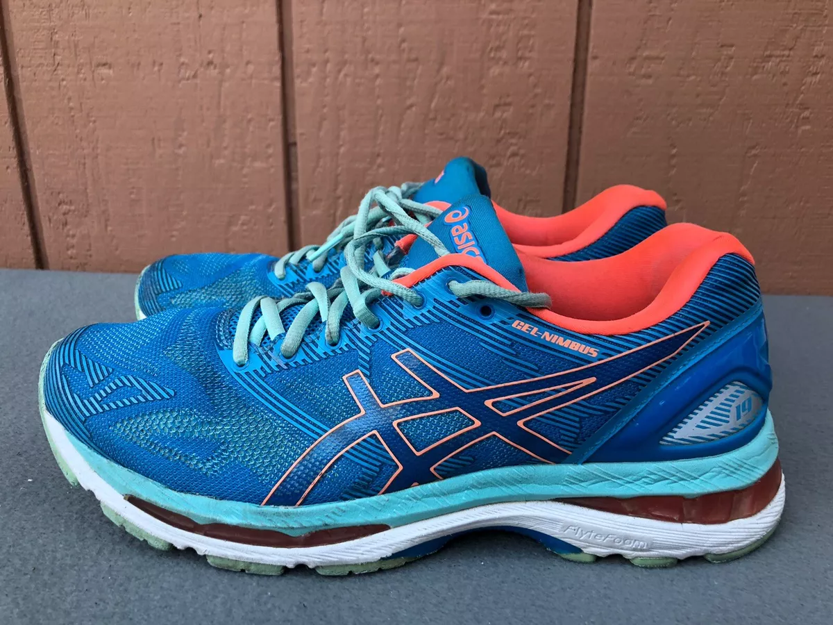 ASICS GEL NIMBUS 19 T750N US Blue Salmon Running Athletic Shoes C3 |