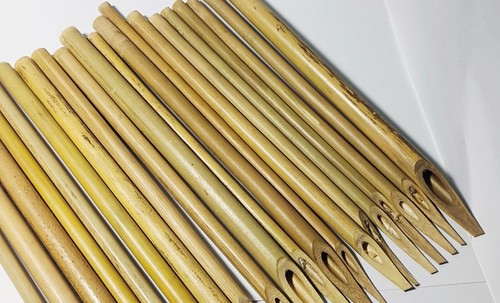 Penna in canna di bambù fatta a mano 15 pezzi per calligrafia scrittura araba, italica, farsi - Foto 5 di 9