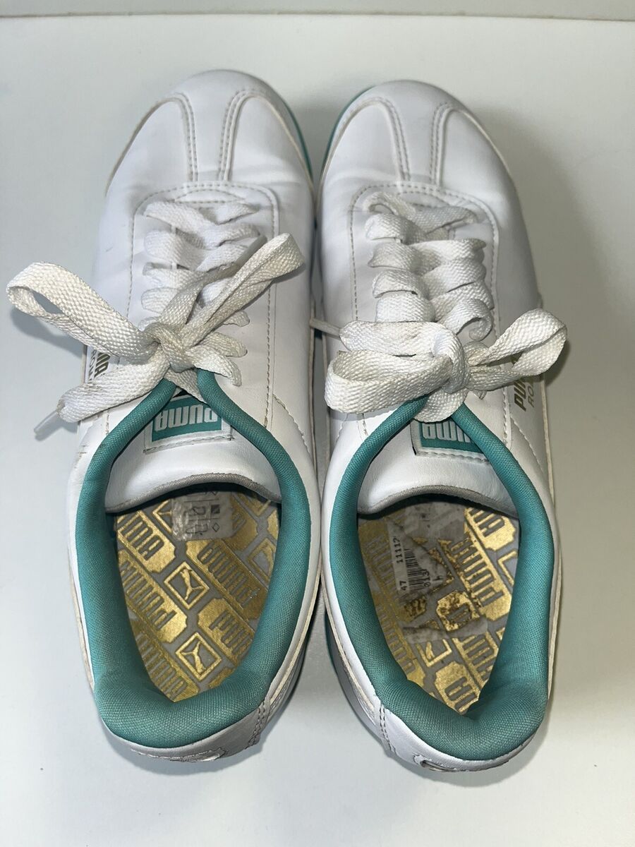 Size 7.5 - PUMA Roma Basic Plus White Turquoise 369571-05 | eBay Size 7.5 - PUMA Roma Basic Plus White Turquoise 369571-05 | eBay