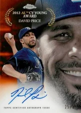 DAVID PRICE 2017 Topps Chrome ORANGE CY YOUNG AUTO 25/25 Dodgers #MAWA-DP