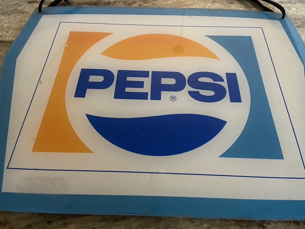 VINTAGE PEPSI SIGN PLEXIGLASS PLASTIC BACK LIT VENDING