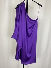 Womens Evening One Shoulder Mini Dress, Purple, UK8