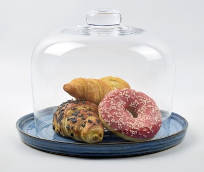 Klarglas Display Kuppel mit Knopf Griff H:18 cm x 20 cm