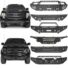Textured Steel Front Bumper Wwinch Plate Led Light Bar For 2009-2014 Ford F-150 Textured Steel Front Bumper Wwinch Plate Led Light Bar For 2009-2014 Ford F-150