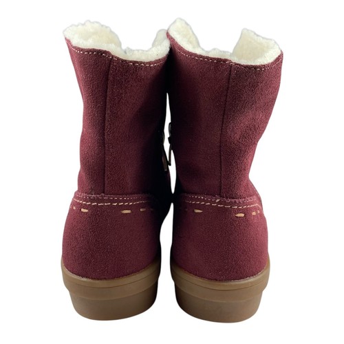 Spenco Women's Sun Valley Booties 9.5D Burgundy Leather Sherpa Lined Boot - Picture 7 of 14