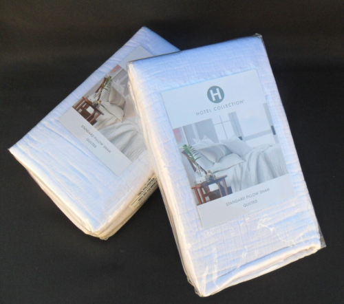 HOTEL COLLECTION LINEN BLEND DOBBY DIAMOND STANDARD QUILTED PILLOW SHAMS WHITE - 第 1/10 張圖片