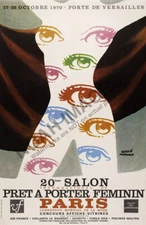 Versailles Port Fashion show vintage event travel poster 12x18