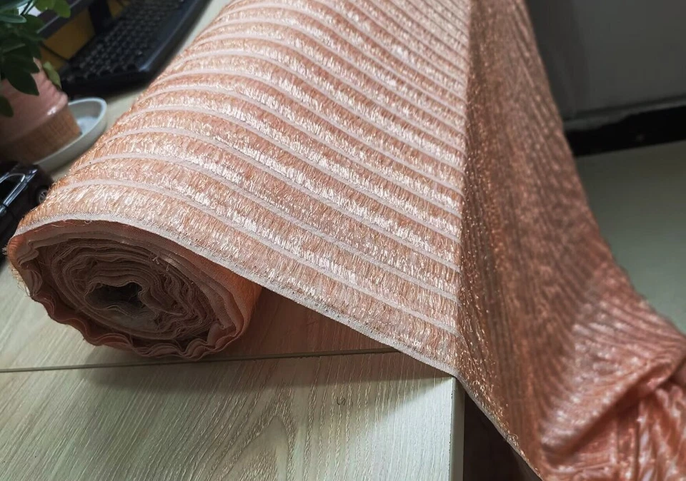 Vestido de novia de tela de algodón de seda metálica de 1 yarda X 1,1 metros, material de vestido de noche Foto 3 de 4