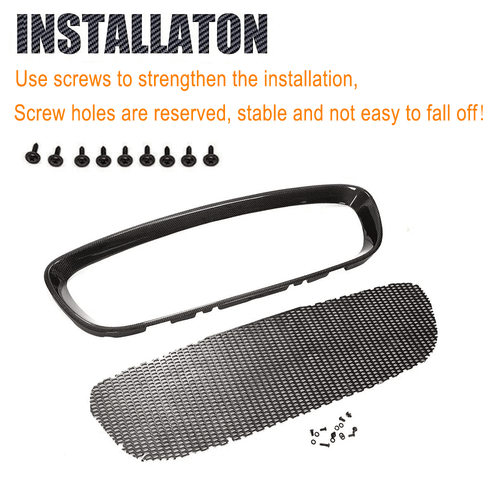 Fit For Jaguar F-type 2013-16 Real Carbon Fiber Front Bumper Grill Grille Frame  - Bild 11 von 13