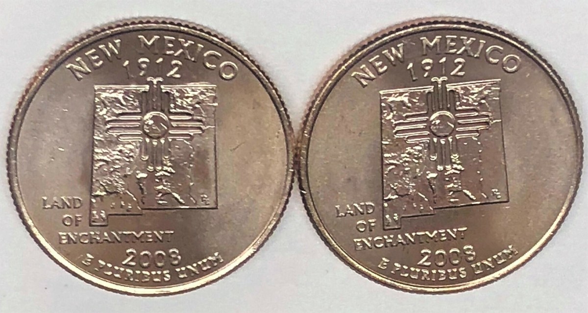 C2341 NEW MEXICO STATE QUARTER COINS, 2008-P , 2008-D UNC