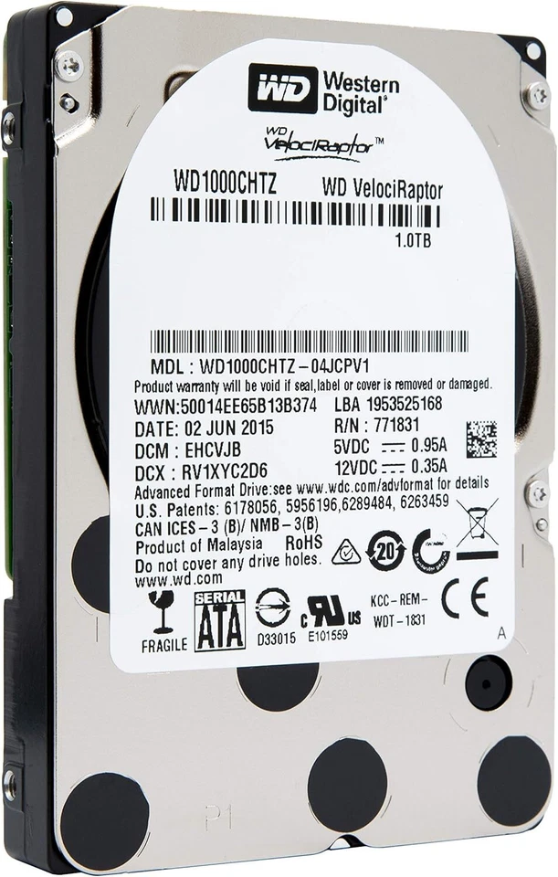 Western Digital Velociraptor 1TB, Internal, 10000 RPM, 2.5 inch (WD1000CHTZ)  - Image 2 of 2