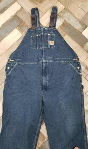 Salopette bavaglino Carhartt RO8 DNM blu denim taglia: 52x32 abbigliamento da lavoro - Foto 3 di 13