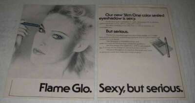 1980 Flame Glo Slim One Eyeshadow Ad - Sexy, Serious