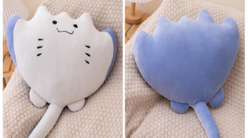 Pillow Animal Marine Plush Cotton Small Modern Solid Multicolor Velvet Soft Deco - Imagen 13 de 26
