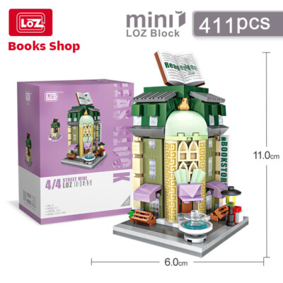 LOZ Mini Blocks Book Shop Street View Building Blocks Micro Bricks with Manual